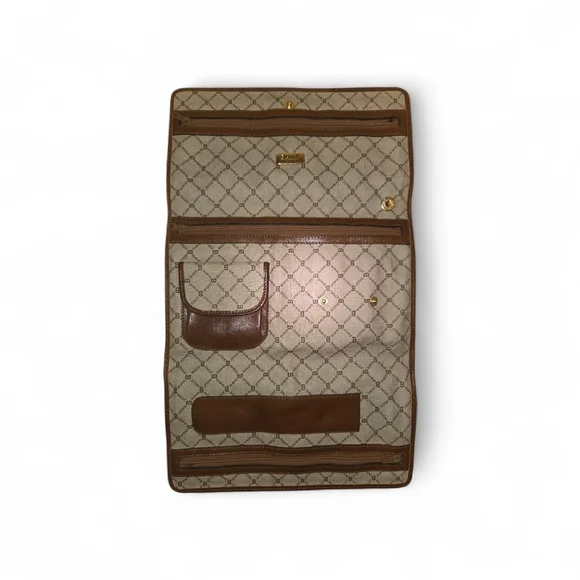 Bally Monogram Pattern Beige Brown Clutch - Picture 7 of 11